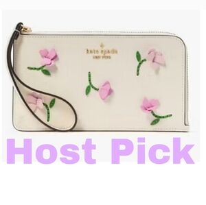 Kate Spade Lucy Applique Medium L- Zip Wristlet